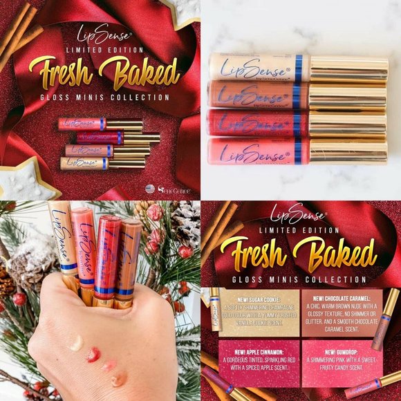 LipSense FRESH BAKED GLOSS MINIS COLLECTION of 4 - Picture 1 of 5